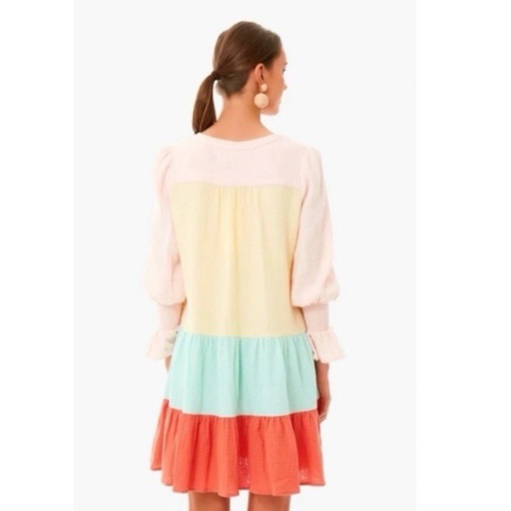 Tuckernuck Pomander Place Kenzo Tiered Colorblock  Gauze Dress XXL Sorbet Color‎ - Picture 3 of 16
